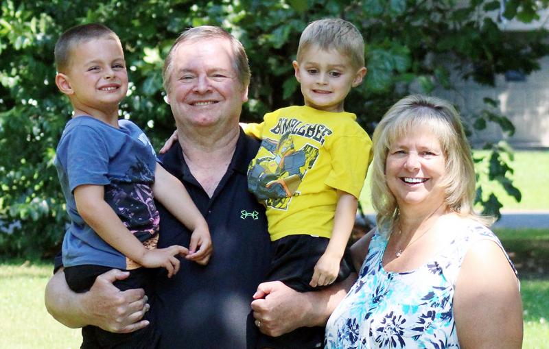 Michael and Traci Makowski enjoy time with their grandsons Keller, left, and Madden. Michael can easily hoist both kids shoulder high since his successful surgery at Beebe. SUBMITTED PHOTO